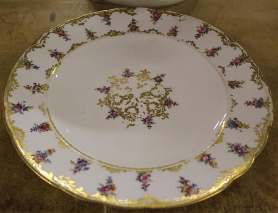 Sevres porcelain plate, late 18th century, wear to gilding(-)